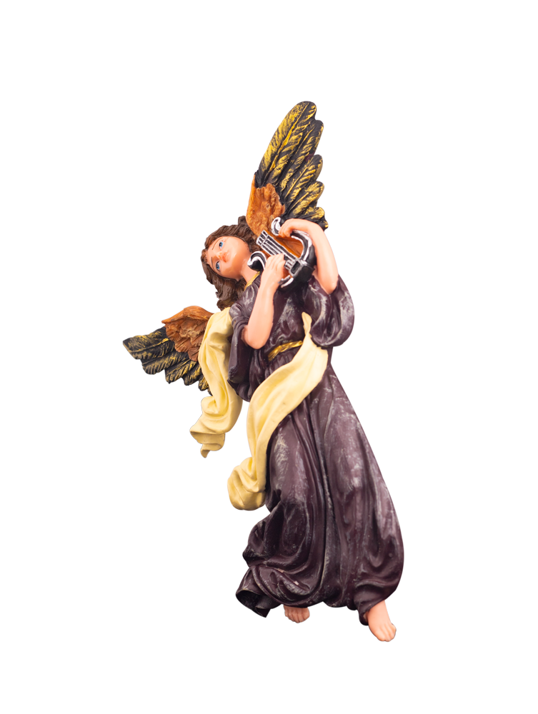 10" Graceful Angel with Lyre Statue
