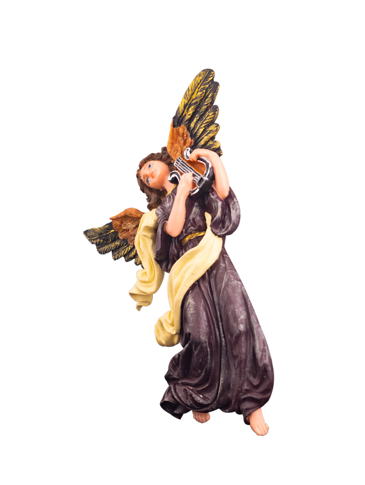 10" Graceful Angel with Lyre Statue