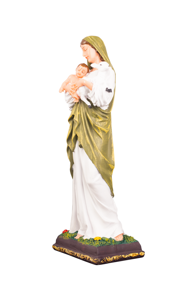 Our Lady of Nursing 13" Statue – Holding Christ Child and Lamb