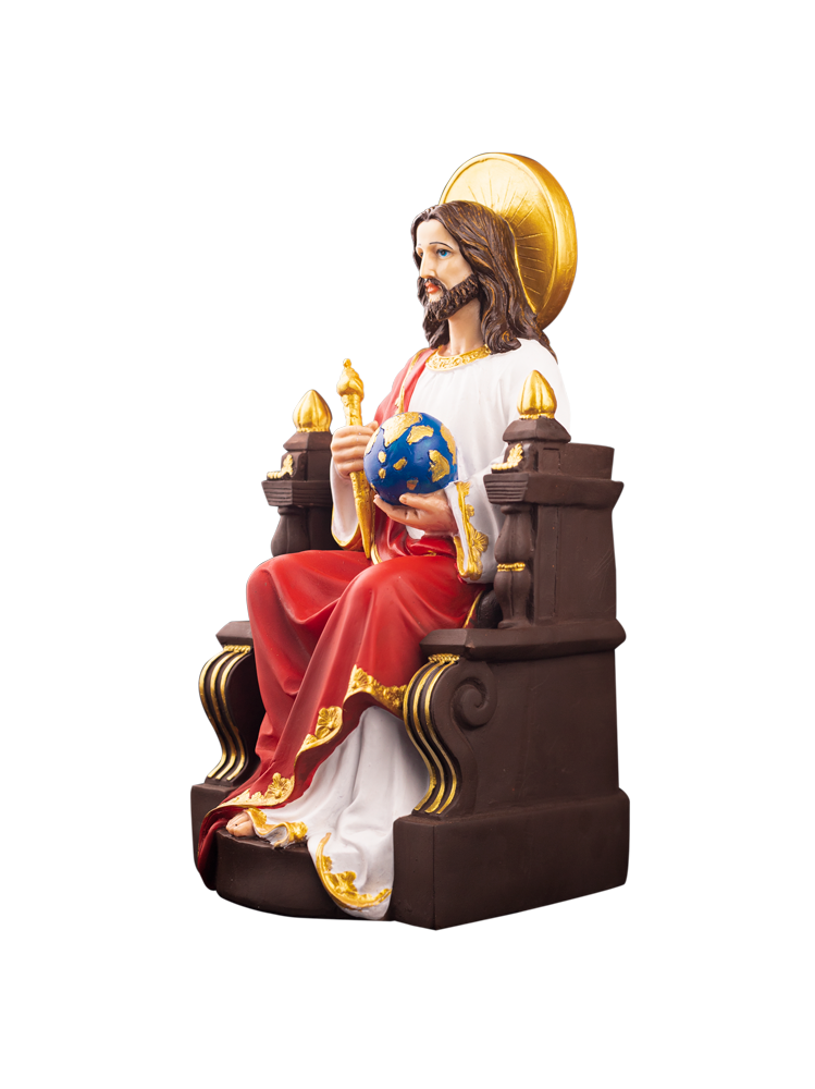 12" Majestic Christ the King Seated on Throne Statue