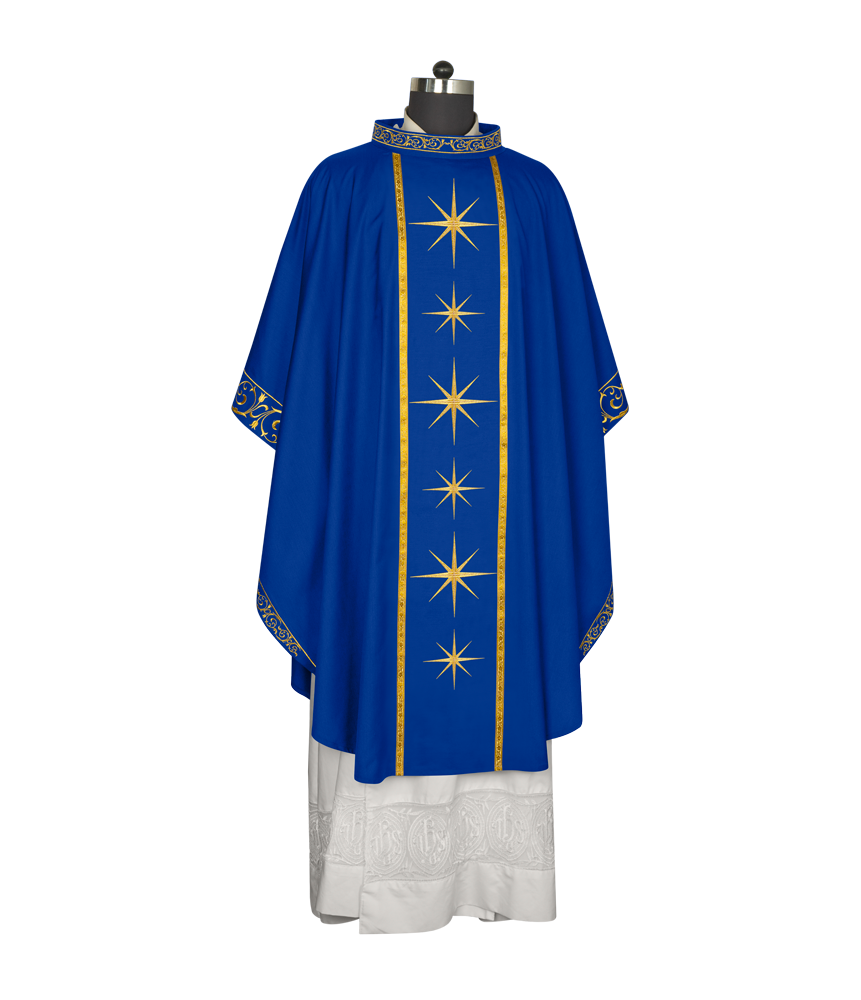 Liturgical Advent Chasuble with Radiant Star Motif