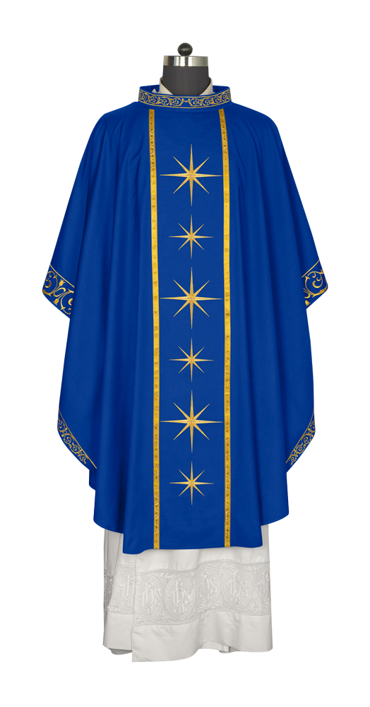 Liturgical Advent Chasuble with Radiant Star Motif