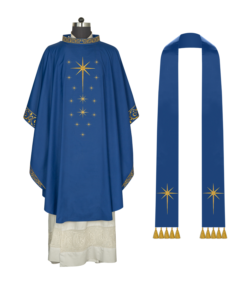 Advent Eucharistic Chasuble with Star of Bethlehem Design