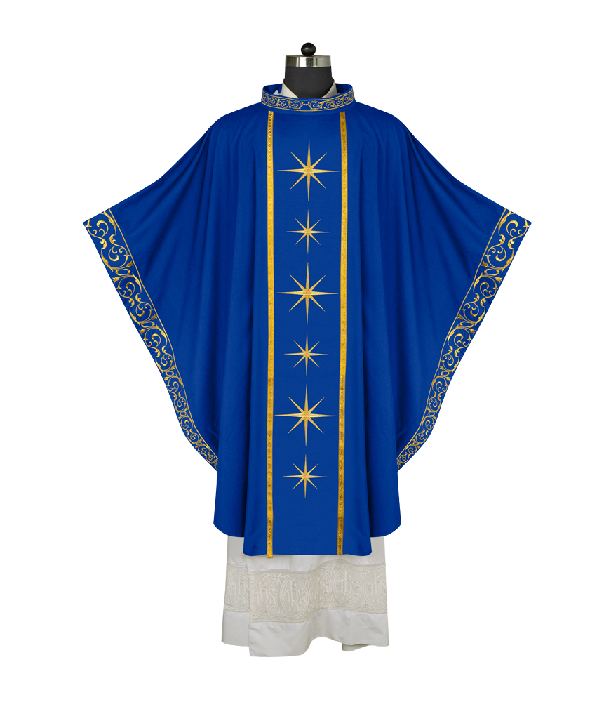 Liturgical Advent Chasuble with Radiant Star Motif