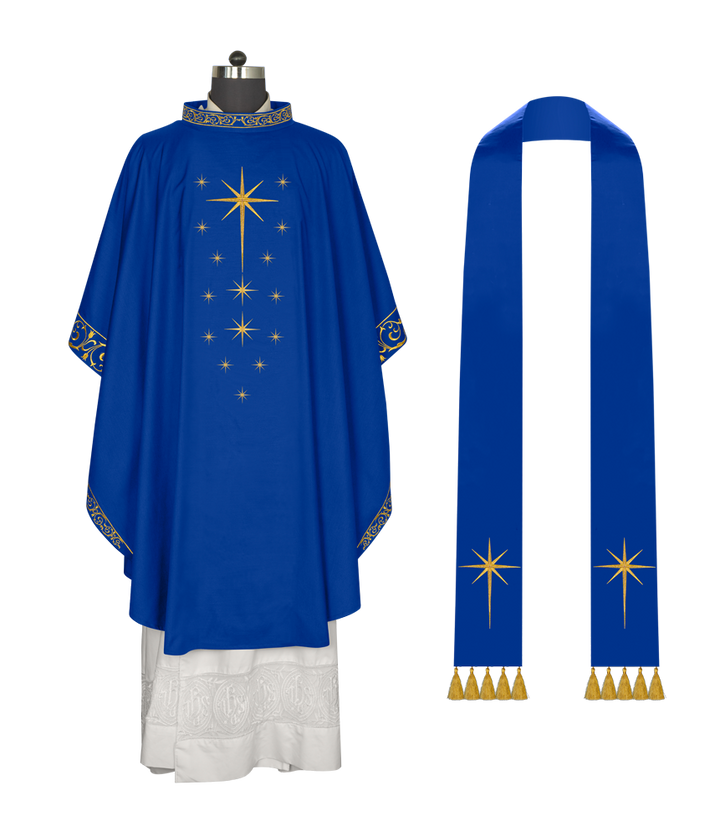 Advent Eucharistic Chasuble with Star of Bethlehem Design