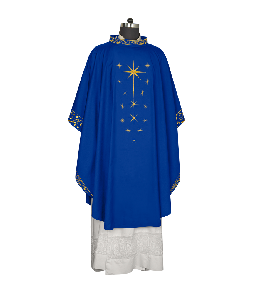 Advent Eucharistic Chasuble with Star of Bethlehem Design