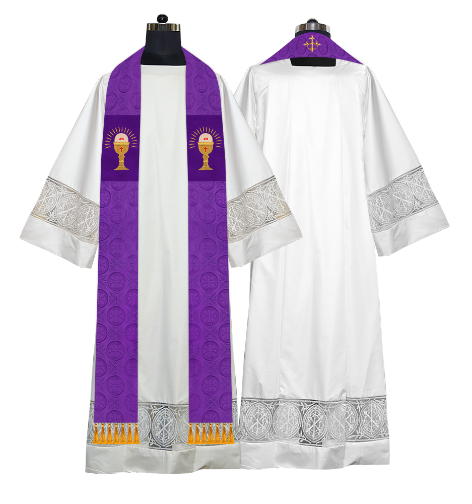 Ordination Stole with Embroidered Spiritual Motif