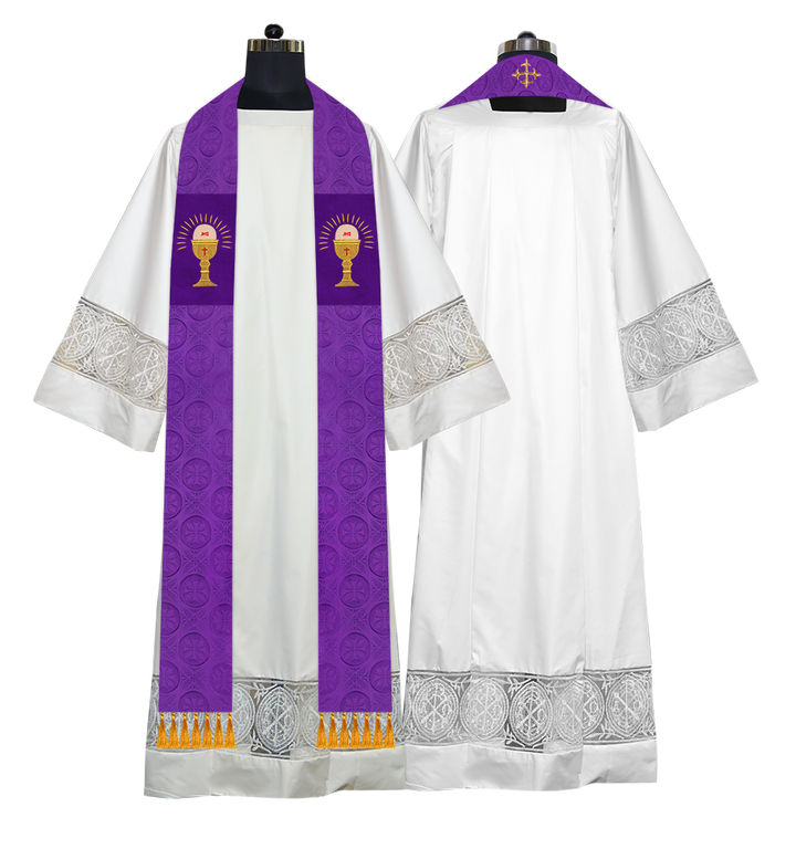 Ordination Stole with Embroidered Spiritual Motif