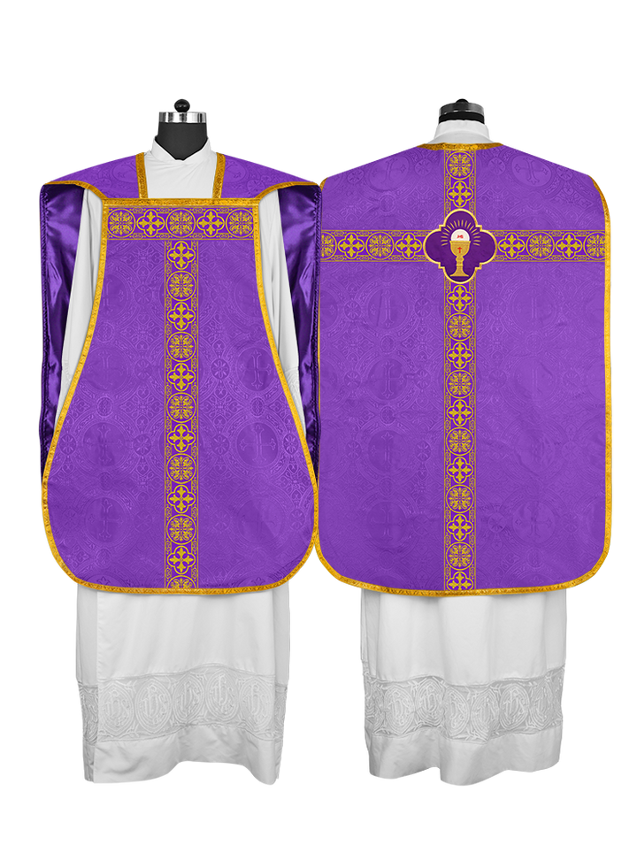 Roman Chasuble Fiddleback with Braided Trims
