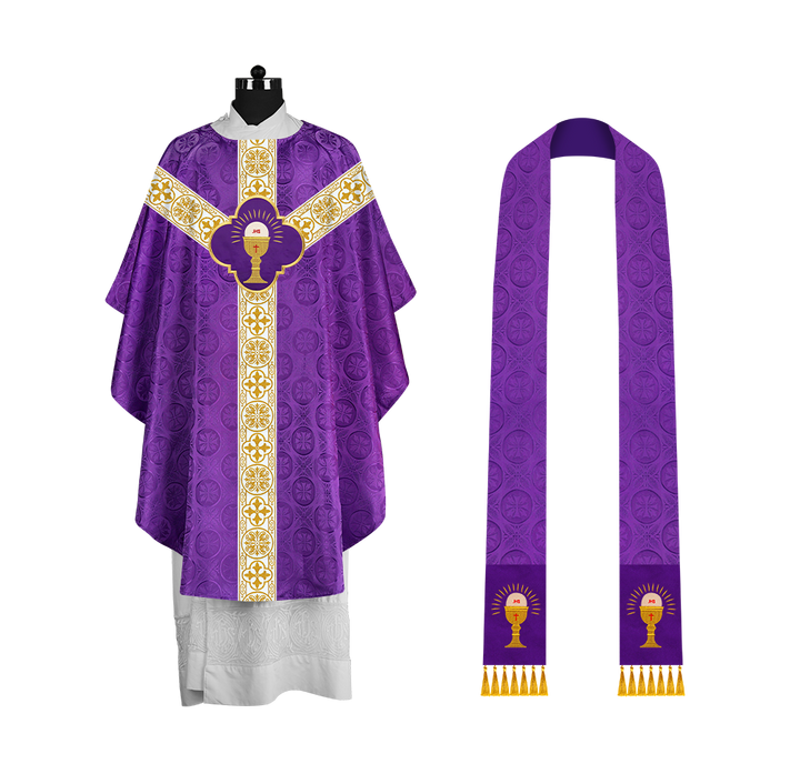 Gothic Chasuble with Woven Braided Orphrey Detailing
