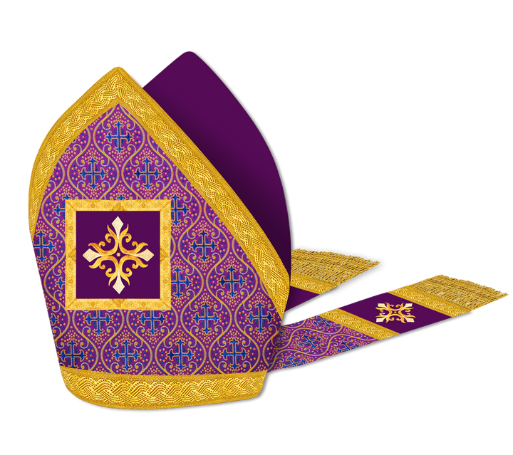 MITRE WITH EMBROIDERED CROSS