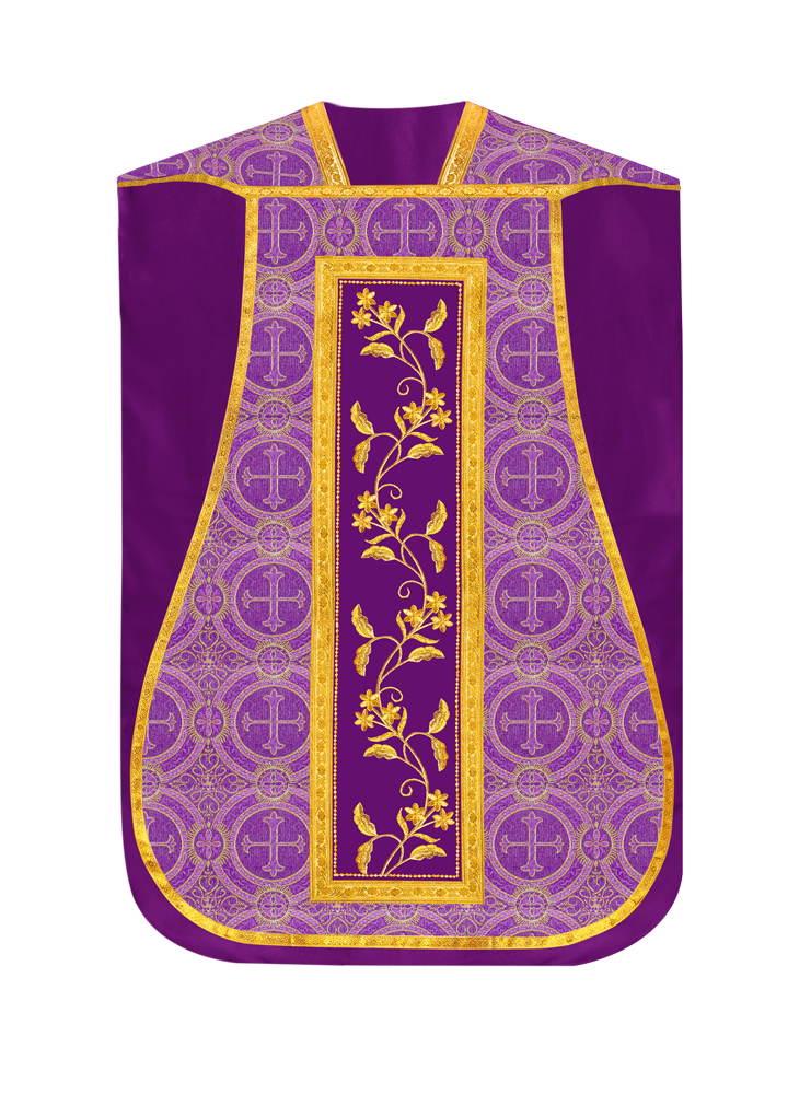 Elegant Roman chasuble vestment - Floral collection