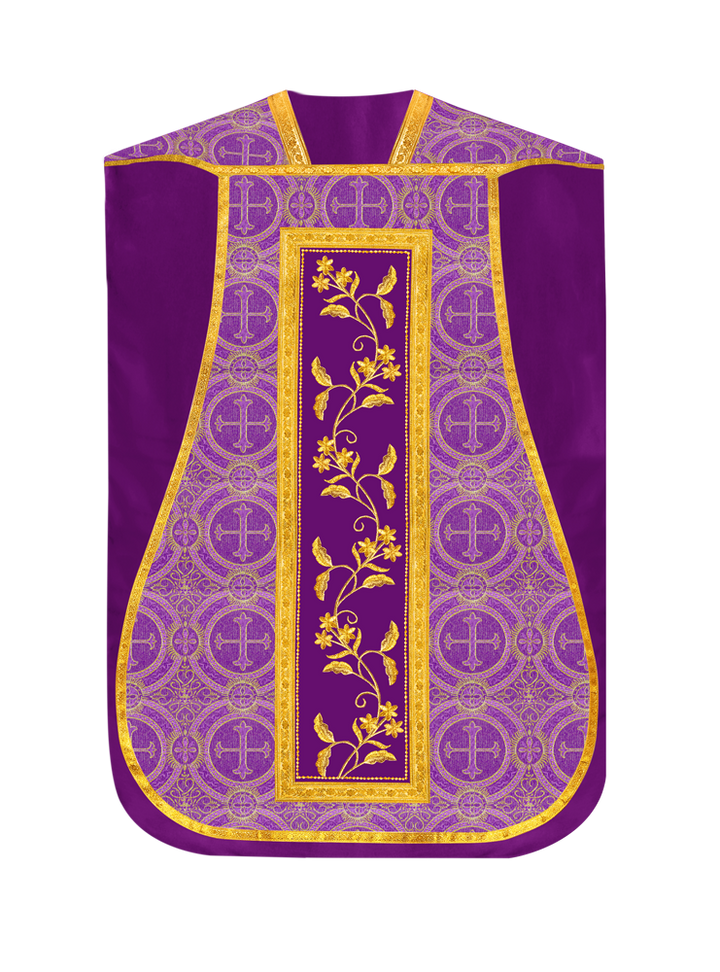 Elegant Roman chasuble vestment - Floral collection