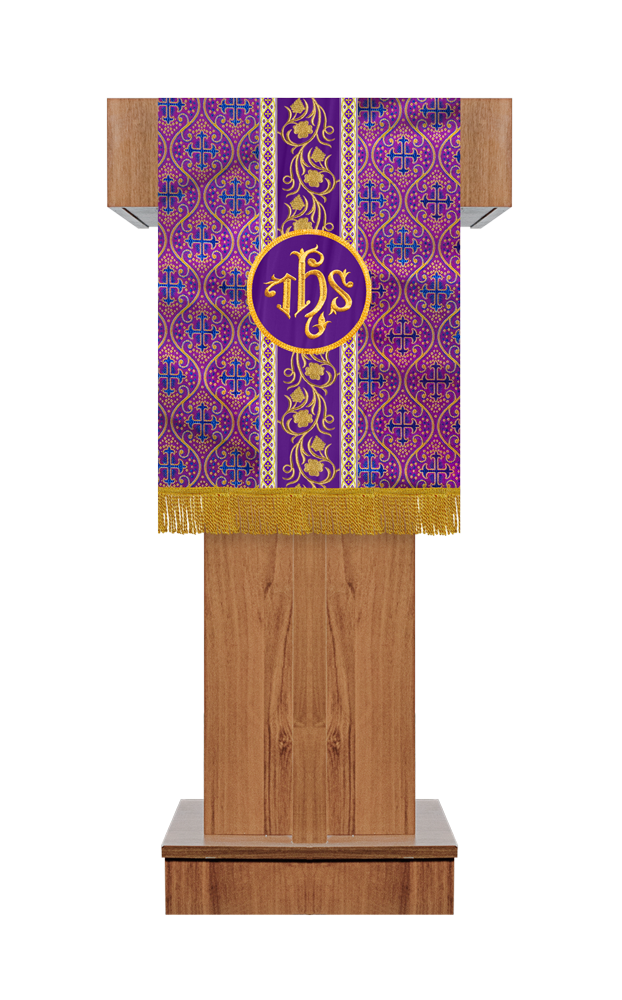 Pulpit/Lectern with Grapes Embroidered Trims and Motif