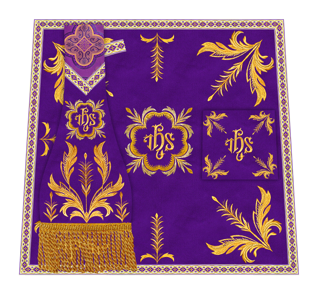 Mass Set Vestment with Embroidery Trims