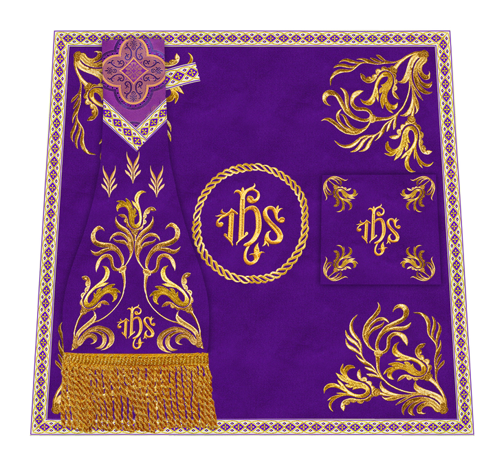 Mass Set Vestment with Embroidered Motif