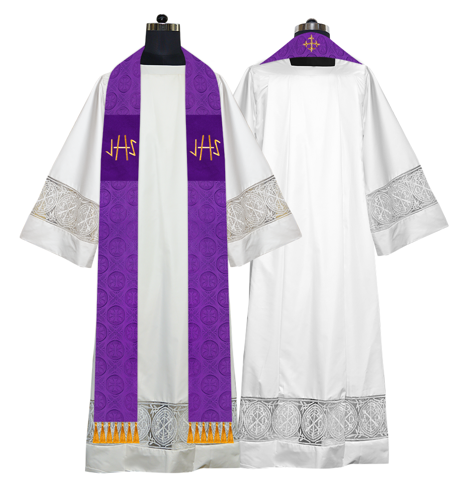 Ordination Stole with Embroidered Spiritual Motif