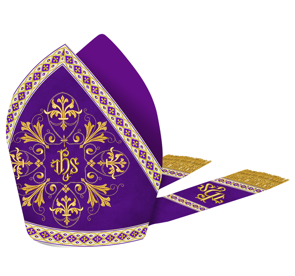 Mitre with Embroidered Motif and Trims