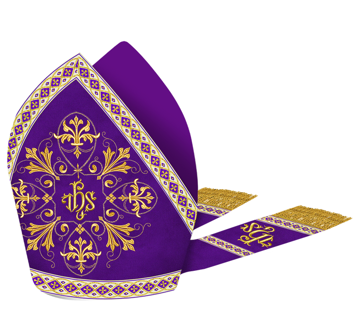 Mitre with Embroidered Motif and Trims