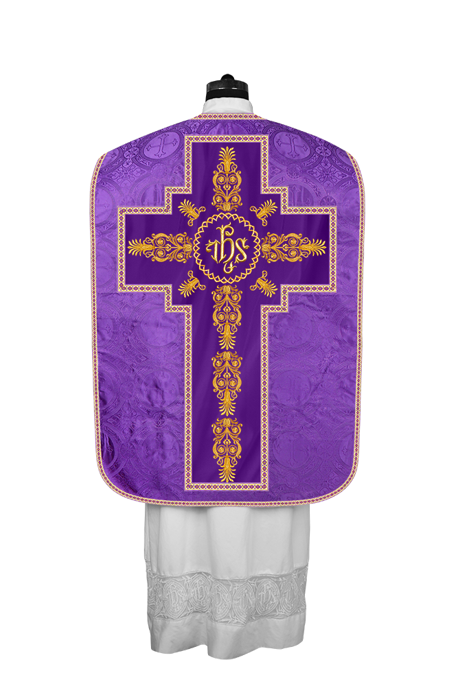 Roman Chasuble Vestments Adorned with Trims