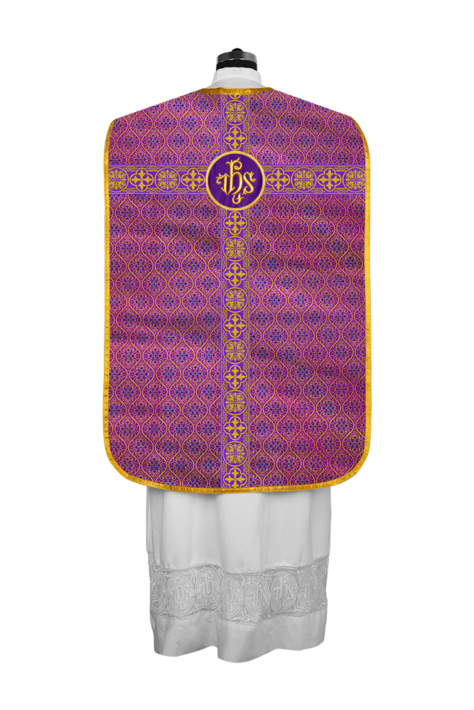 Fiddleback Vestment with Motif and Woven Braided Trims