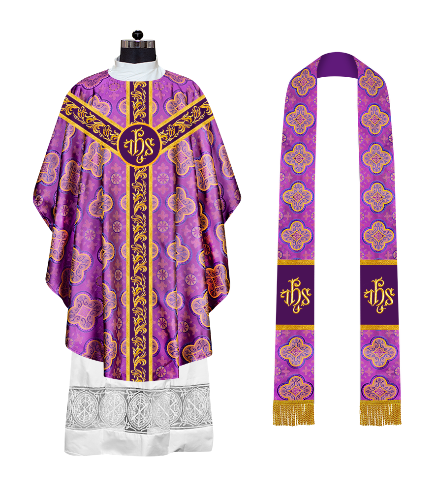 GOTHIC CHASUBLE WITH EMBROIDERED LACE
