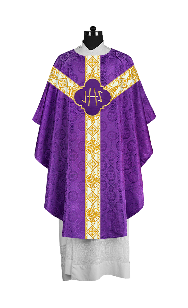 Gothic Chasuble with Woven Braided Orphrey Detailing