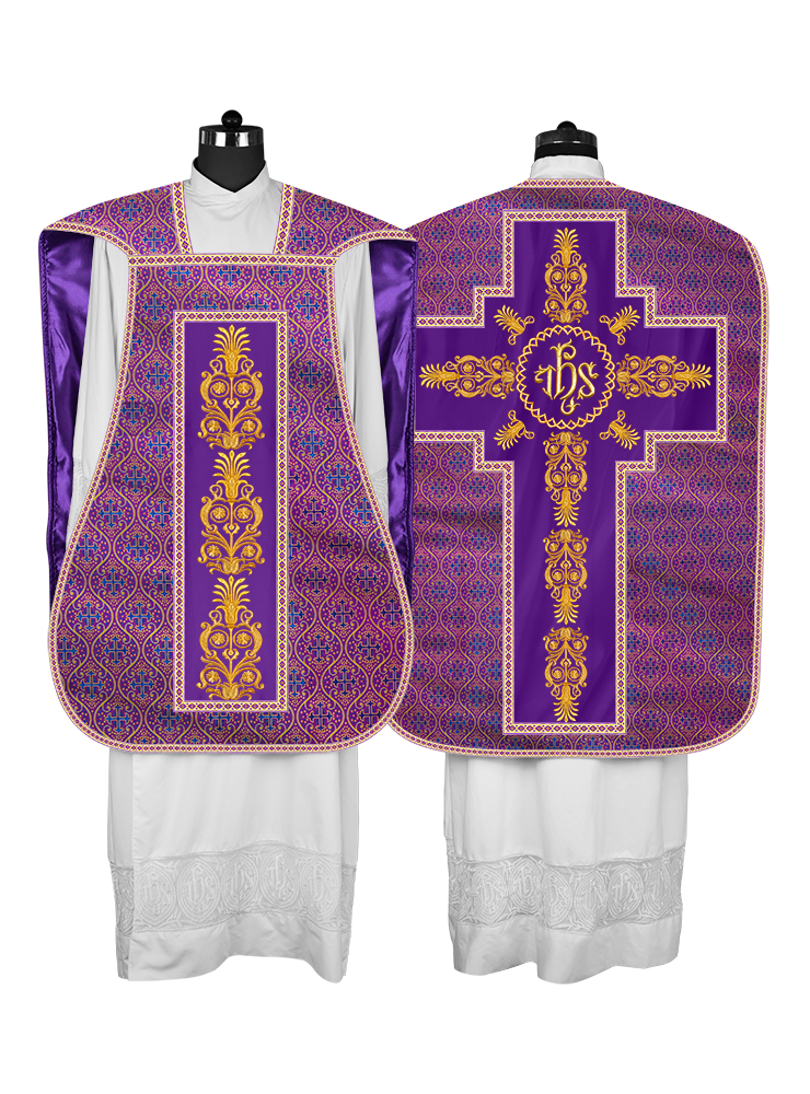 Roman Chasuble Vestments Adorned with Trims