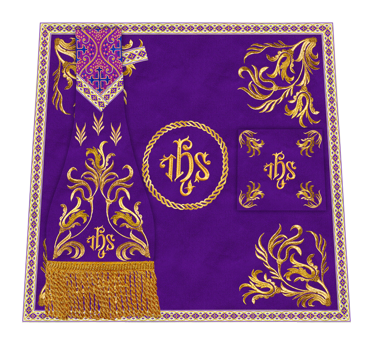 Mass Set Vestment with Embroidered Motif