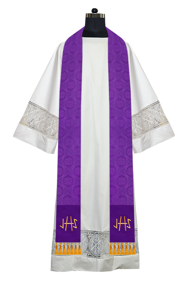 Ordination Stole with Embroidered Spiritual Motif