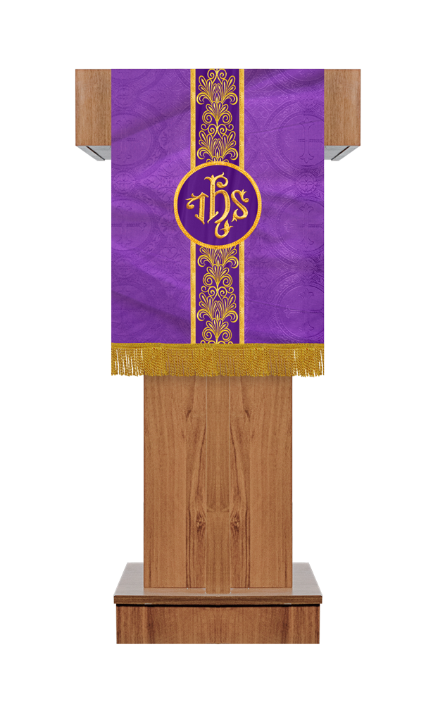 PULPIT/LECTERN WITH GOLDEN EMBROIDERY TRIM