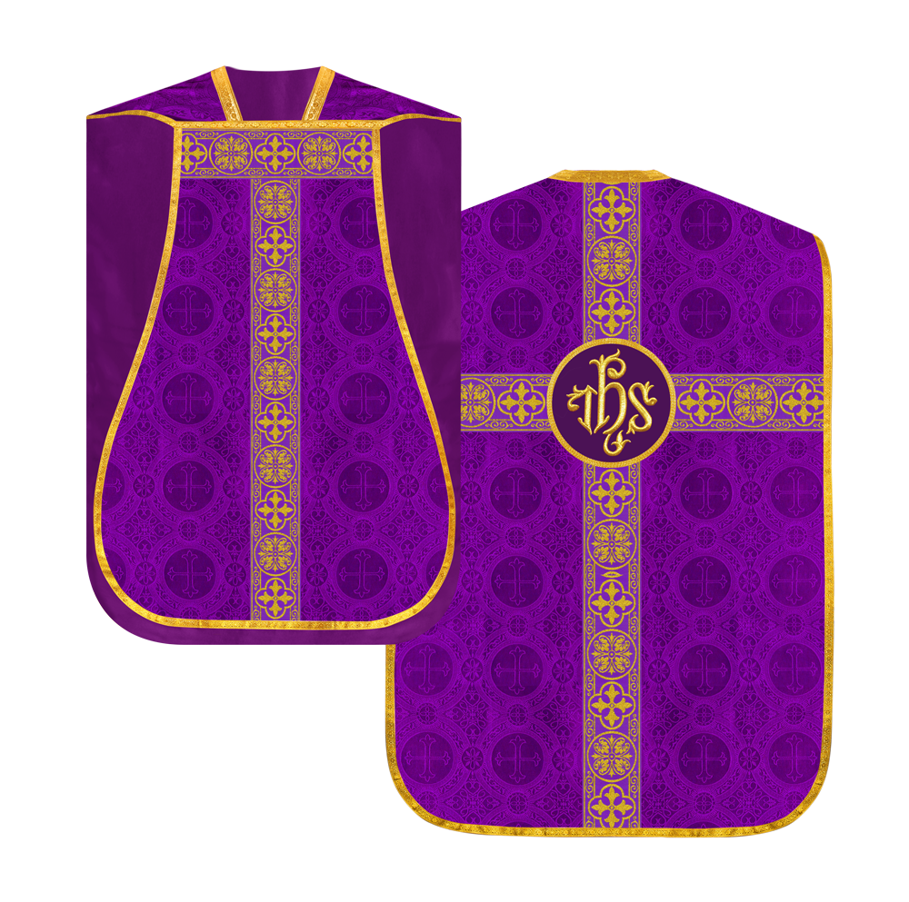 Fiddleback Vestment with Motif and Woven Braided Trims