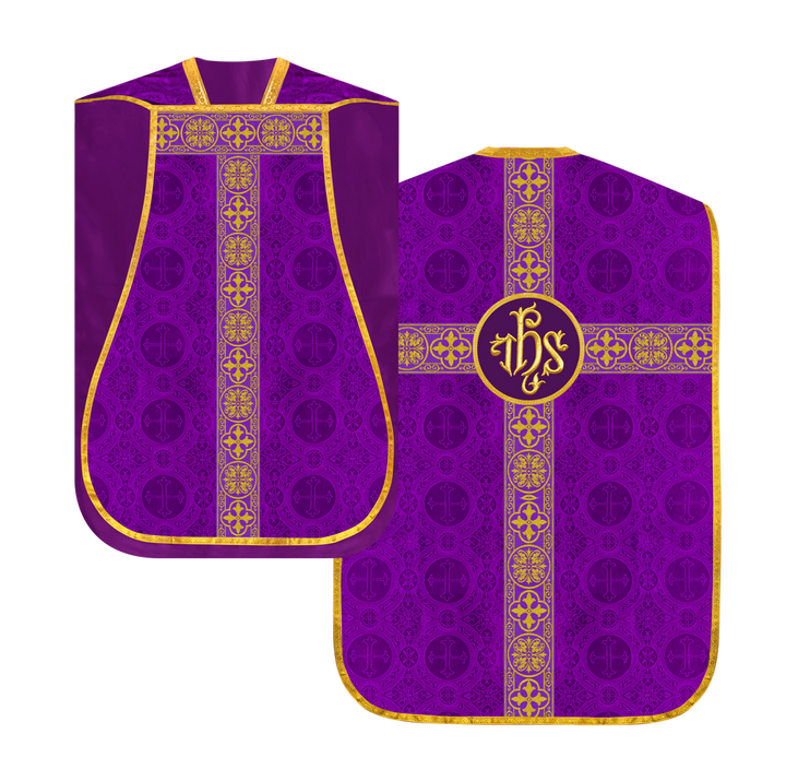 Fiddleback Vestment with Motif and Woven Braided Trims