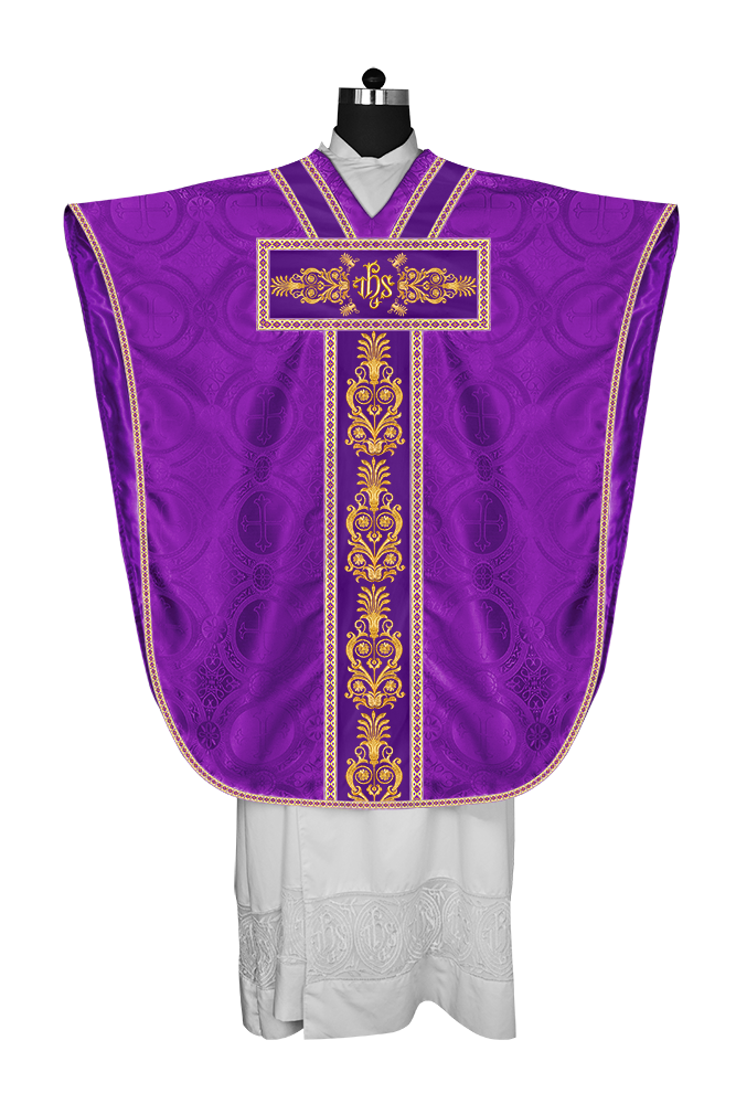 BORROMEAN CHASUBLE VESTMENT WITH DETAILED BRAIDS AND TRIMS