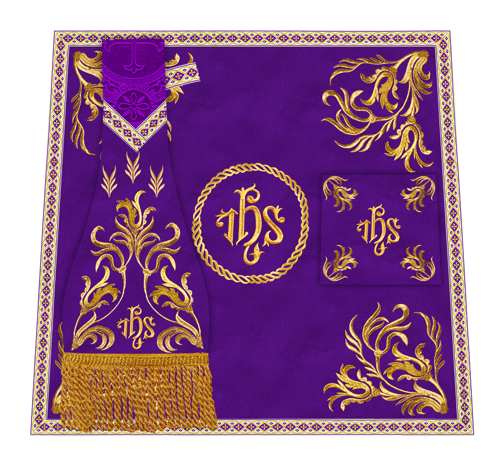 Mass Set Vestment with Embroidered Motif