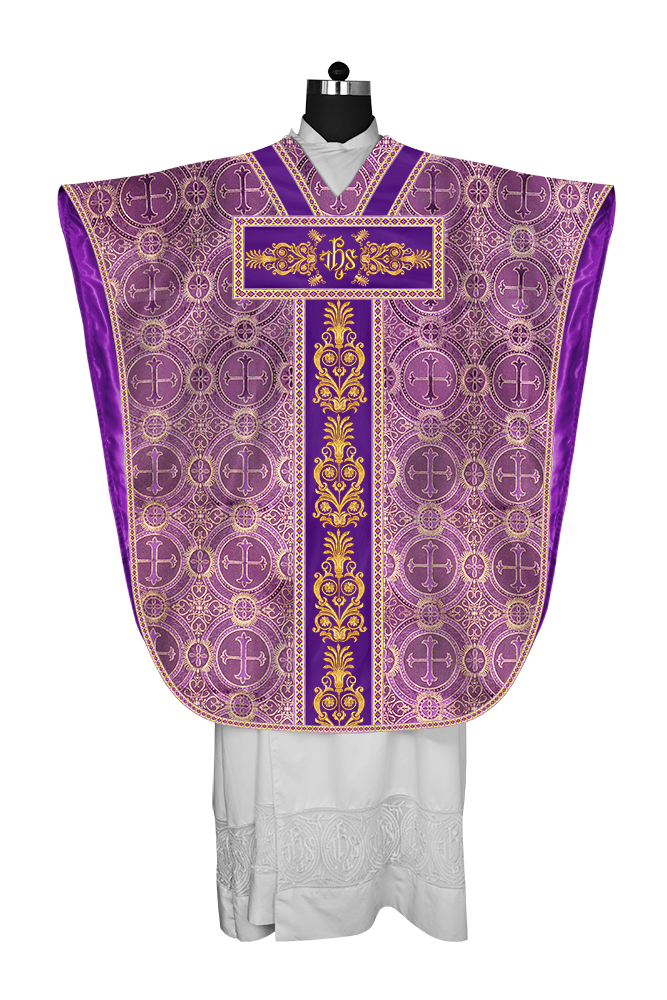 BORROMEAN CHASUBLE VESTMENT WITH DETAILED BRAIDS AND TRIMS