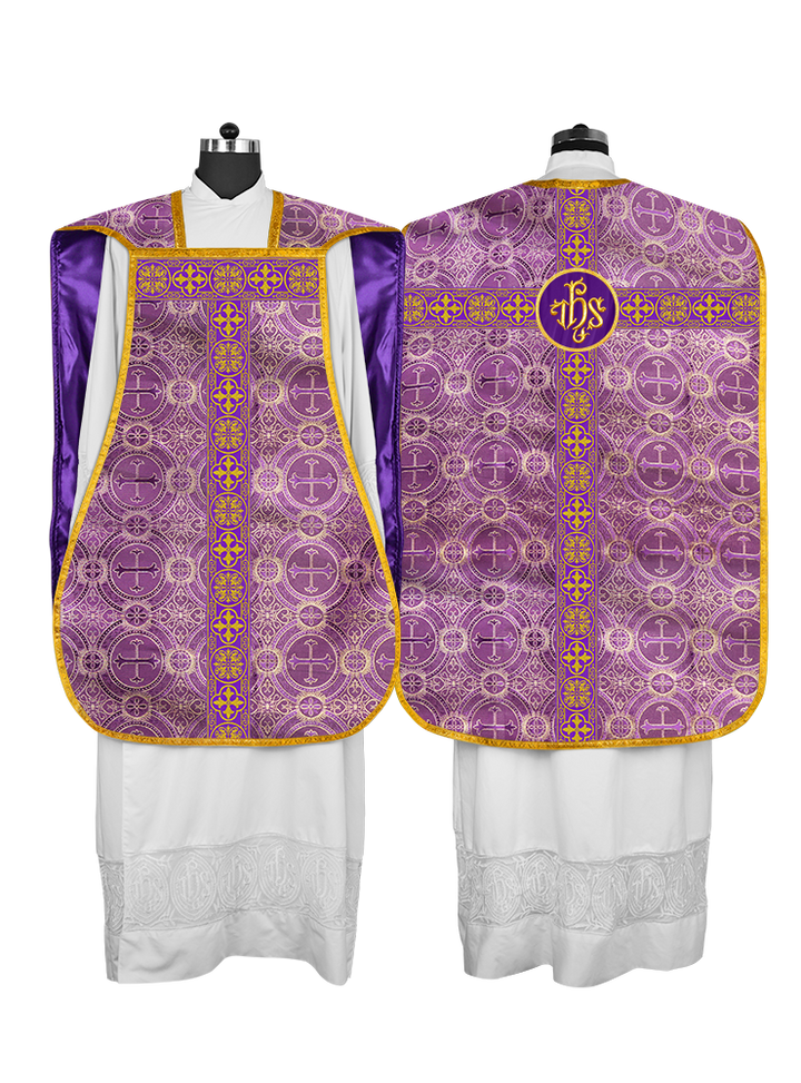 Fiddleback Vestment with Motif and Woven Braided Trims