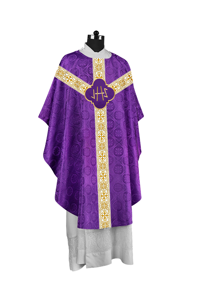 Gothic Chasuble with Woven Braided Orphrey Detailing