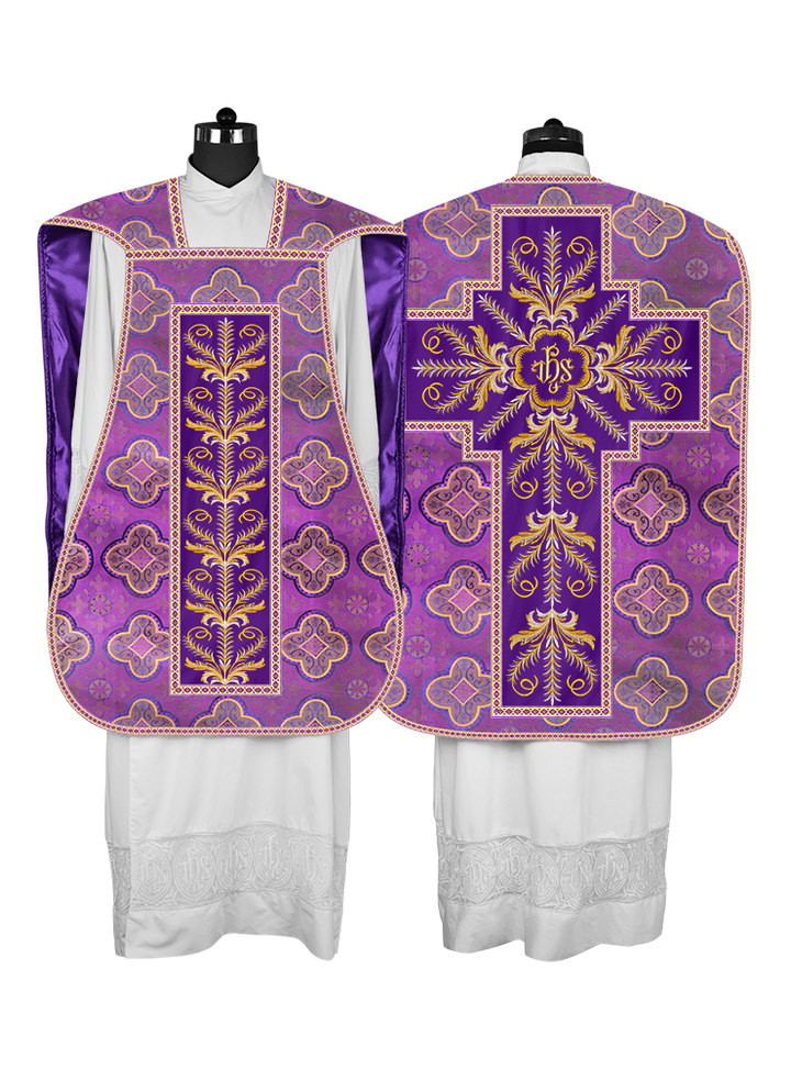 Roman Chasuble Vestment with Detailed Orphrey