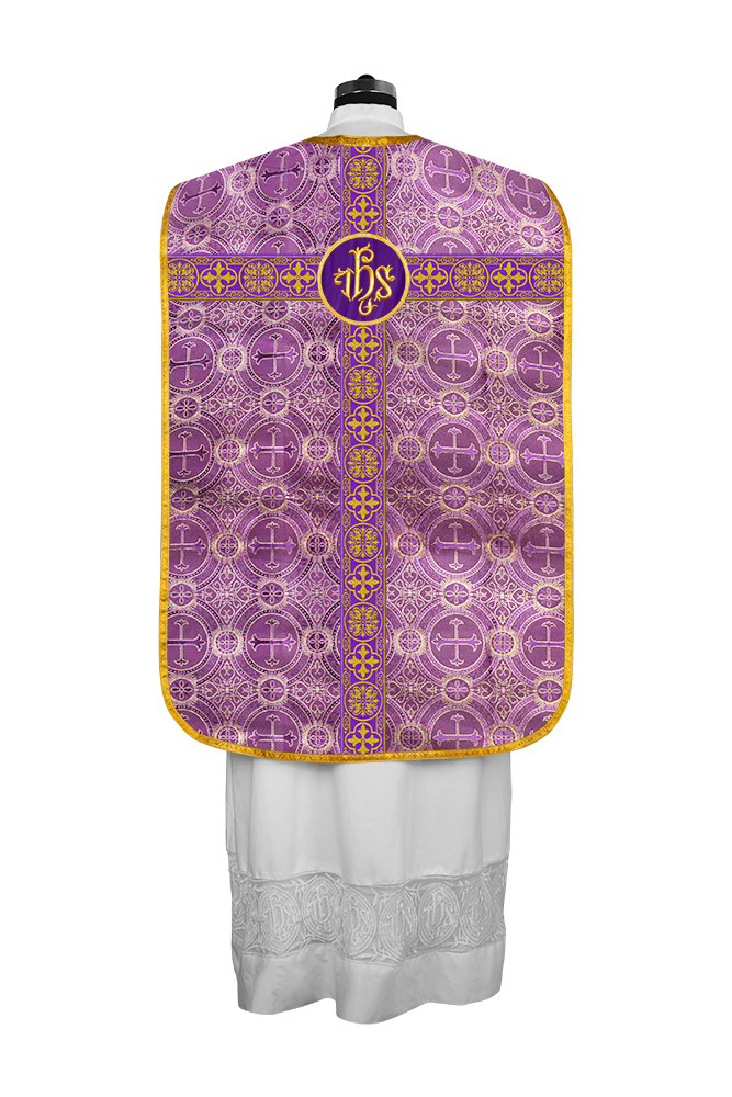 Fiddleback Vestment with Motif and Woven Braided Trims