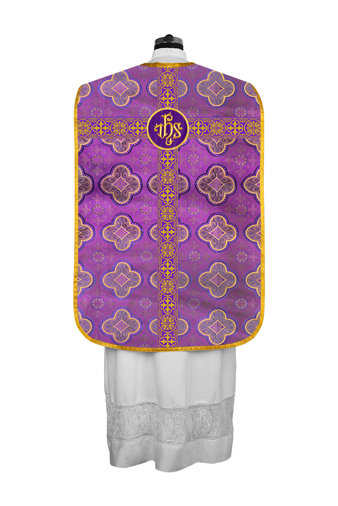 Fiddleback Vestment with Motif and Woven Braided Trims
