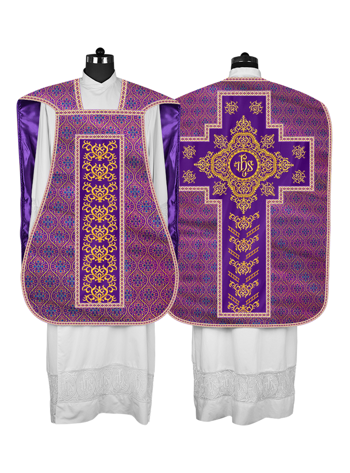 Traditional Fiddleback Vestments with Motifs and Trims