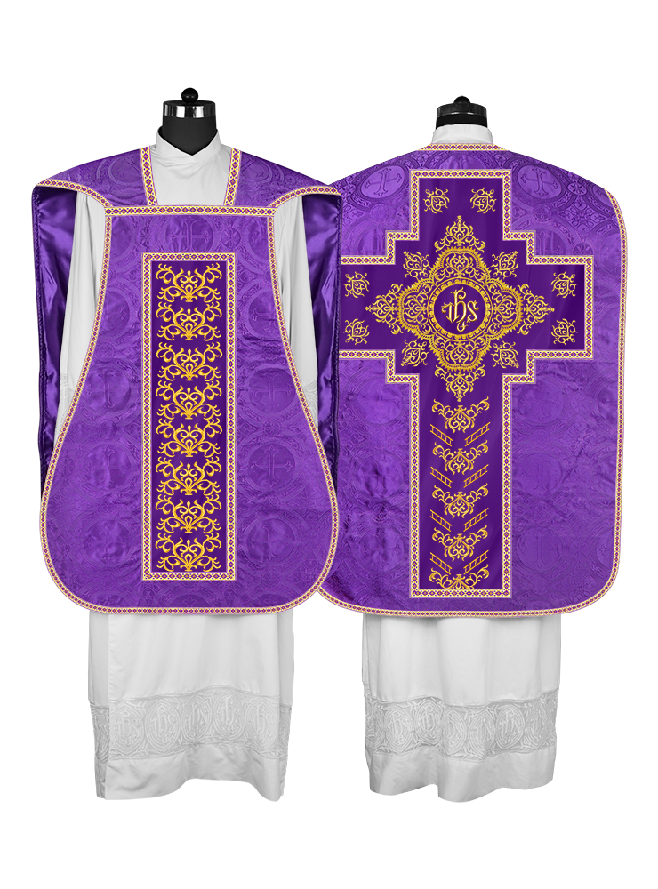 Traditional Fiddleback Vestments with Motifs and Trims