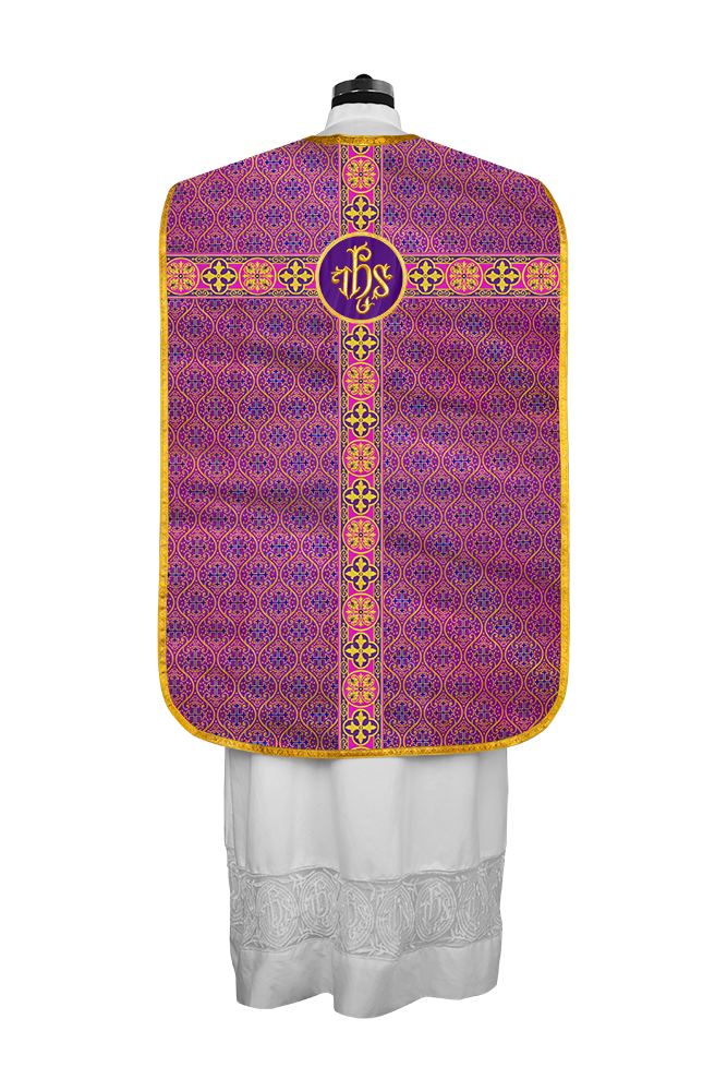 Roman Fiddleback Vestment with Motifs and Braided Trims