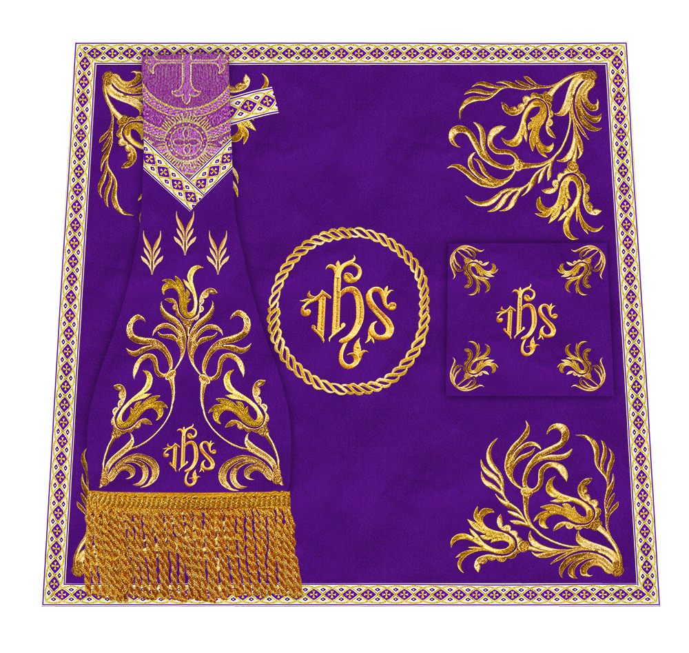 Mass Set Vestment with Embroidered Motif