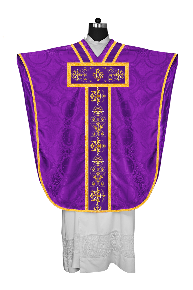 ST PHILIP NERI CHASUBLE WITH EMBROIDERED LACE