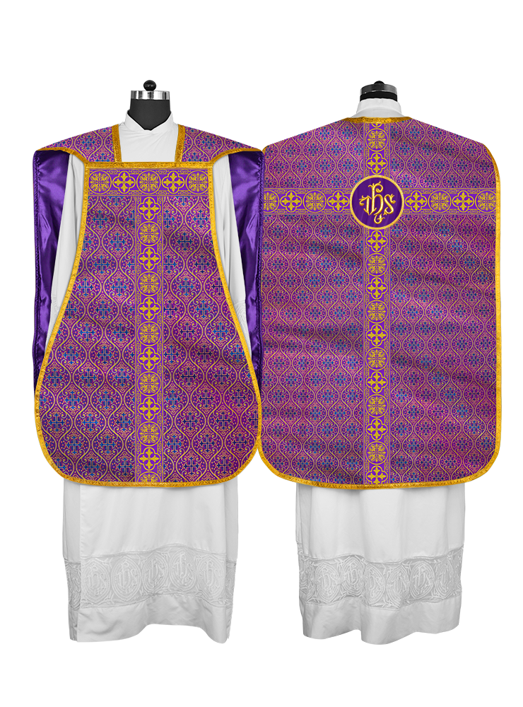 Fiddleback Vestment with Motif and Woven Braided Trims