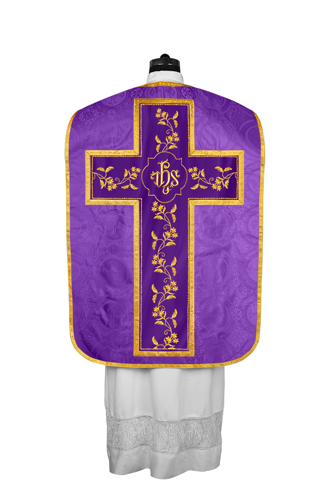 Elegant Roman chasuble vestment - Floral collection