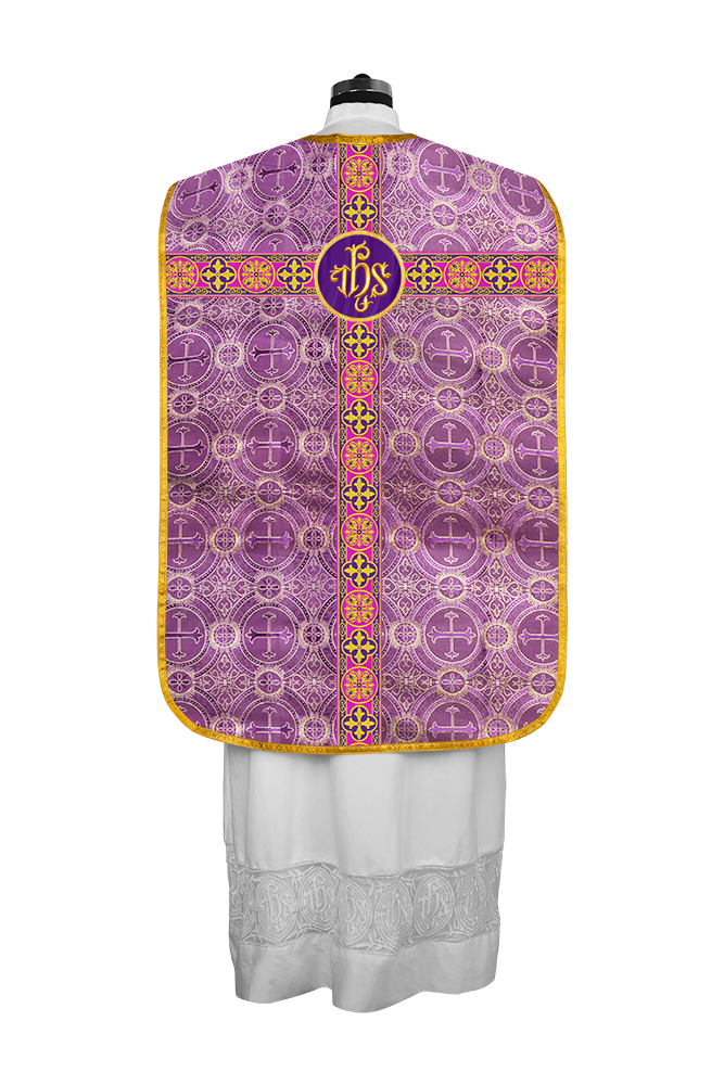 Roman Fiddleback Vestment with Motifs and Braided Trims