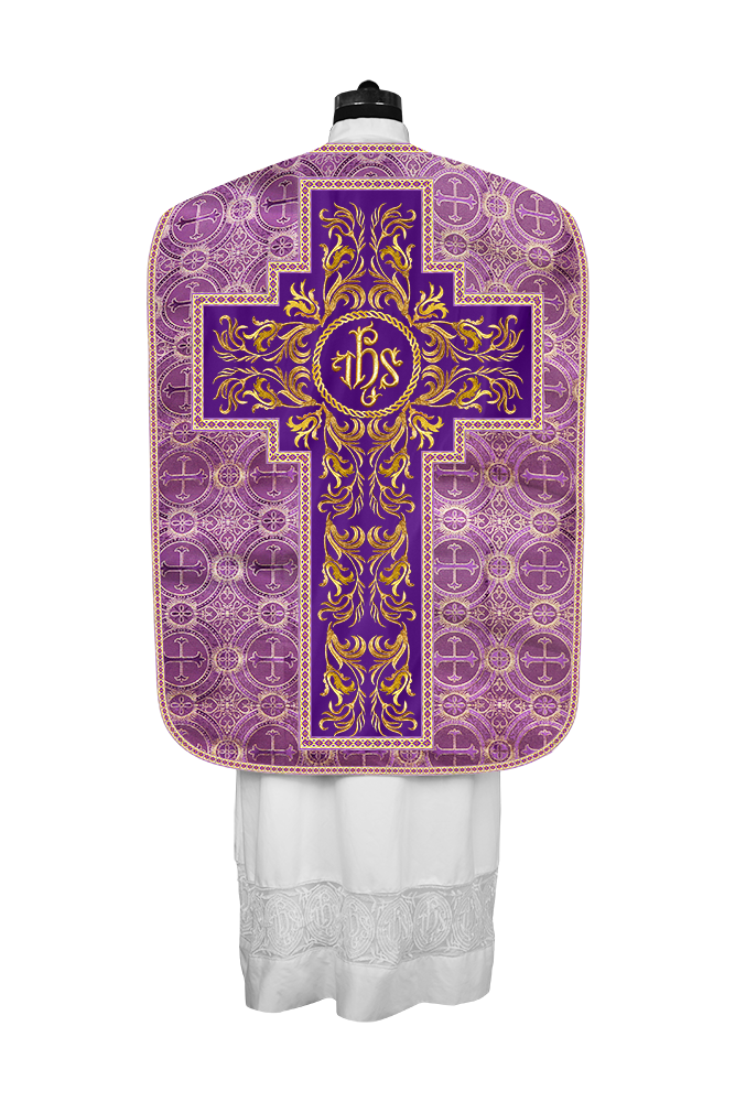 Roman Chasuble Vestment  with Woven Braids and Trims